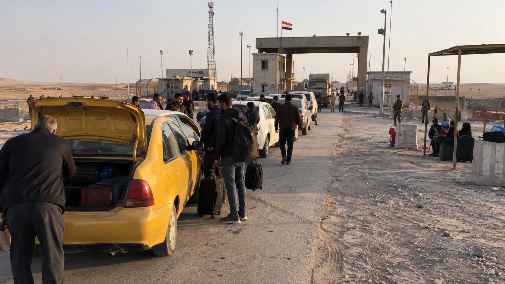 Traverser la frontière jordano-irakienne à Turaibil : taxis partagés, frais de passage et état des routes