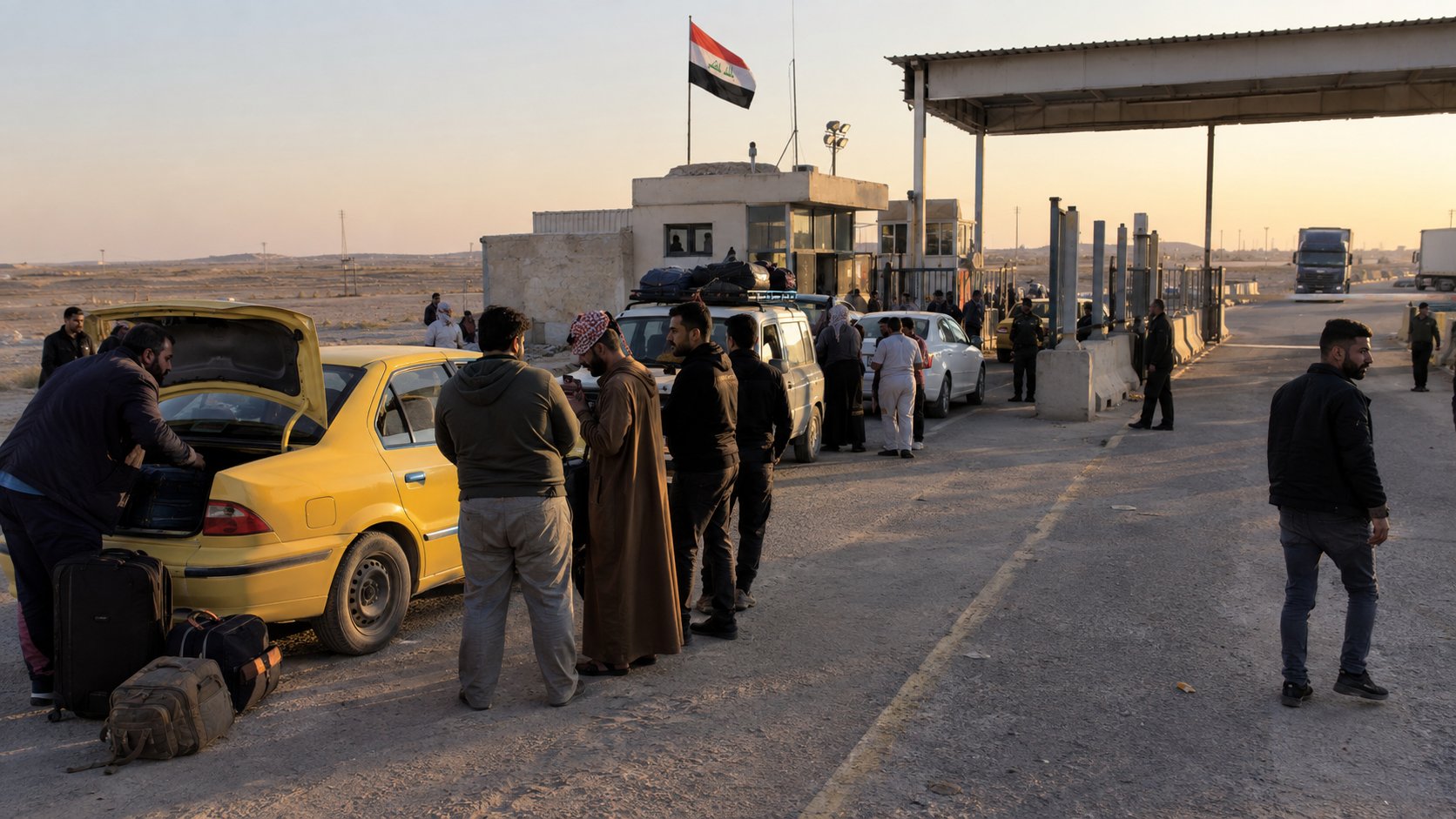 Traverser la frontière jordano-irakienne à Turaibil : taxis partagés, frais de passage et état des routes