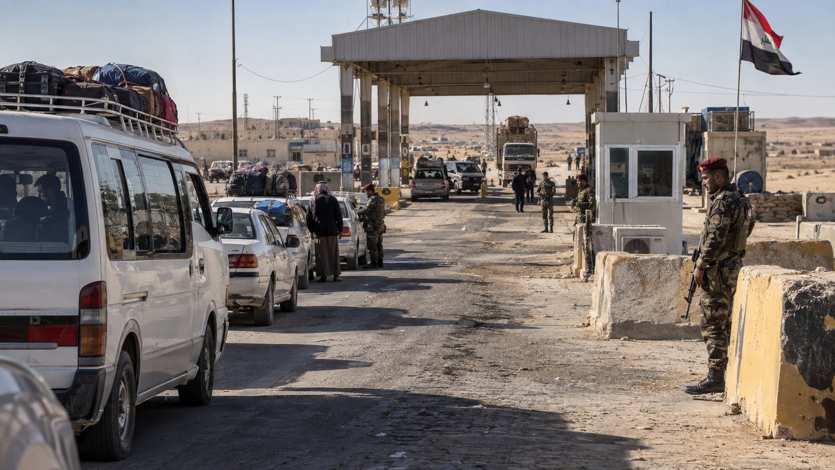 Traverser la frontière jordano-irakienne à Turaibil : taxis partagés, frais de passage et état des routes