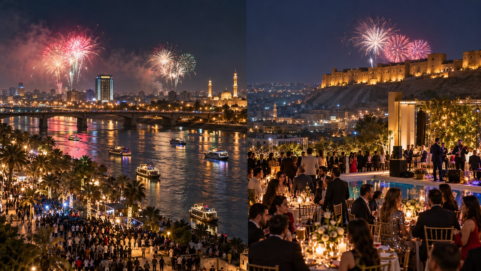 Silvester im Irak: Feierlichkeiten in Bagdad vs. Erbil