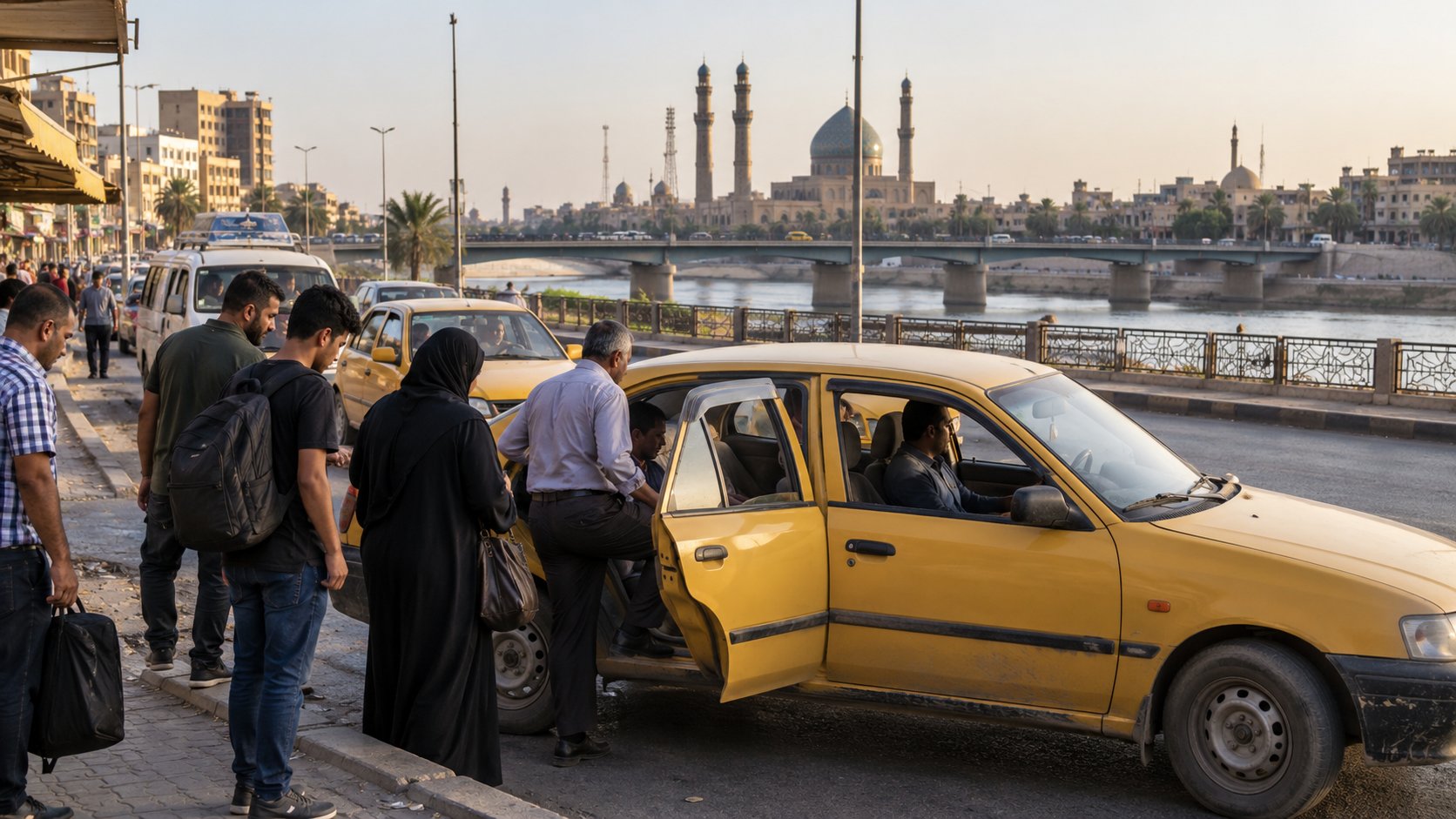 Prendre des taxis collectifs en Irak