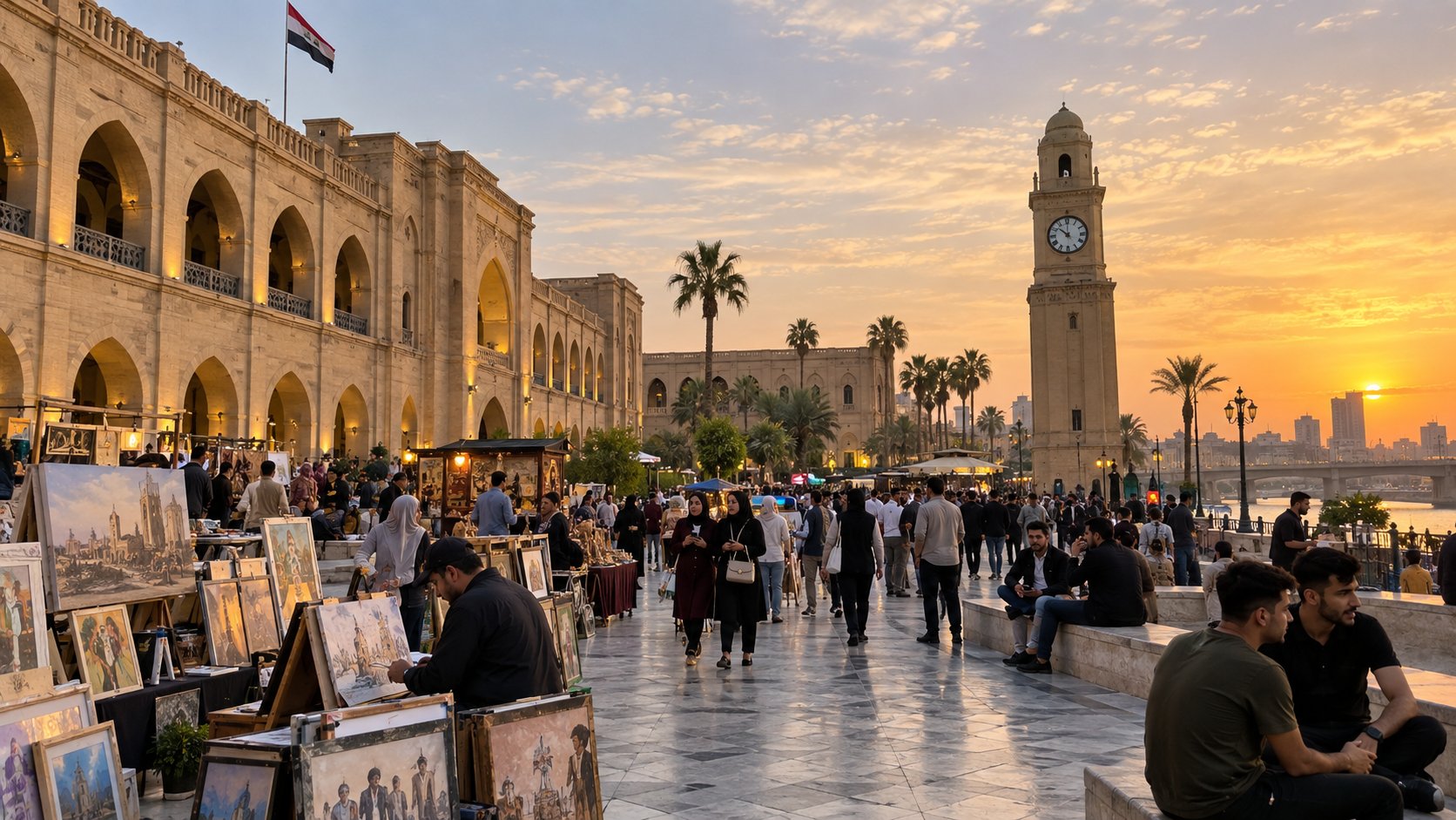 Al-Qishla and Clock Tower in Baghdad